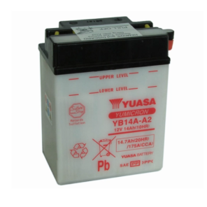 Batteri YB14A-A2, (YUASA M/SYREPAKKE)